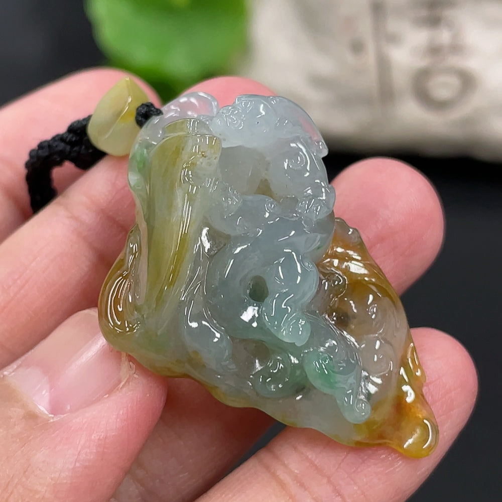 Jadeite Dragon Pendant Total Weight Approx. 16.38g