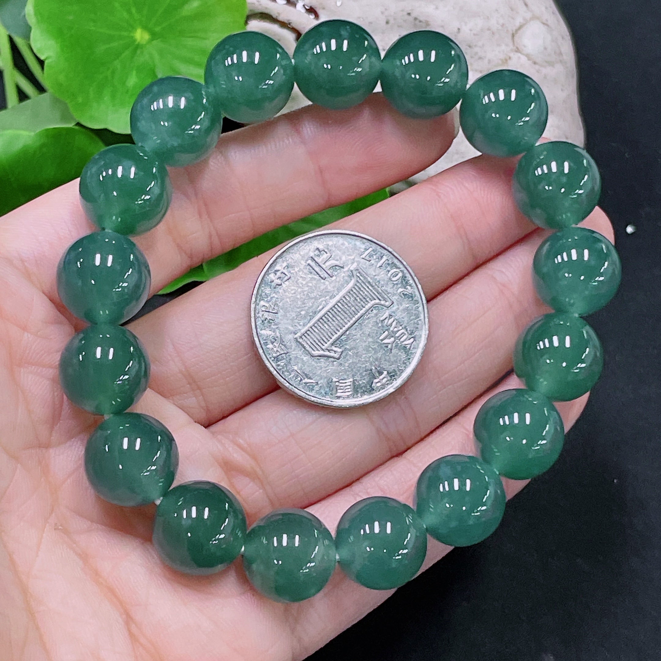 Jadeite Bracelet Size 12.3mm Approx. Total Weight About 56.31g