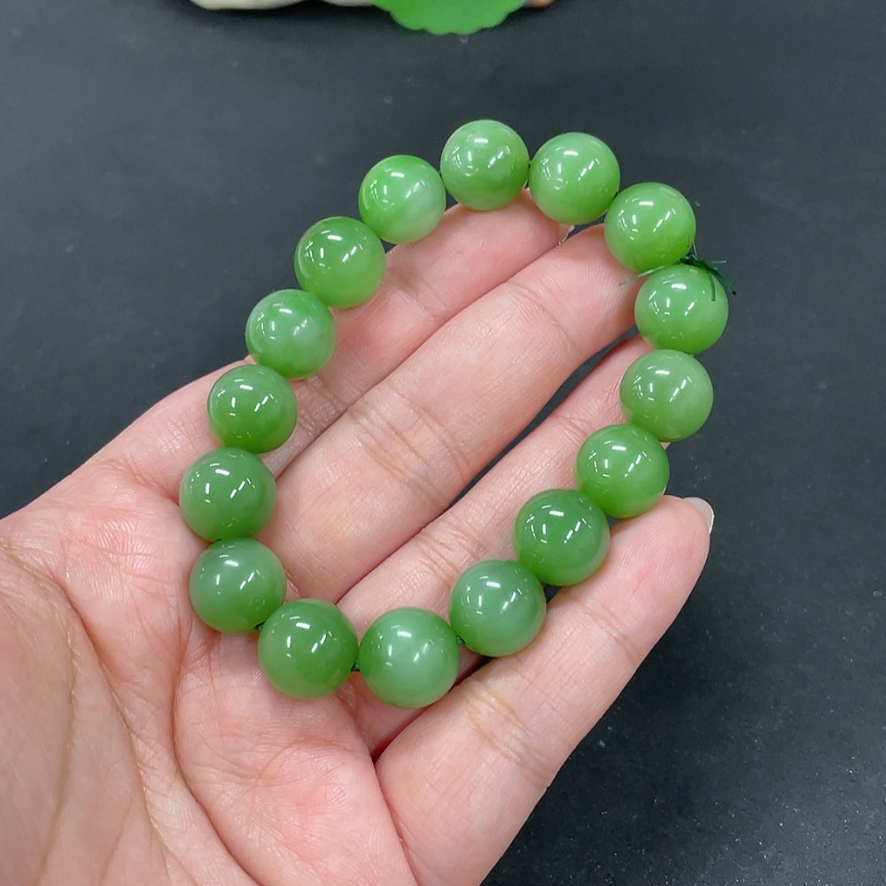Hetian Jade Bracelet, Approx. 12mm, Total Weight About 43.6g