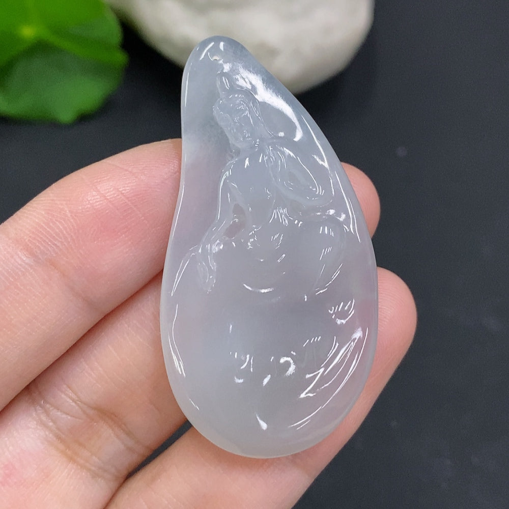 Jadeite Guanyin Pendant About | Huiliu Certified