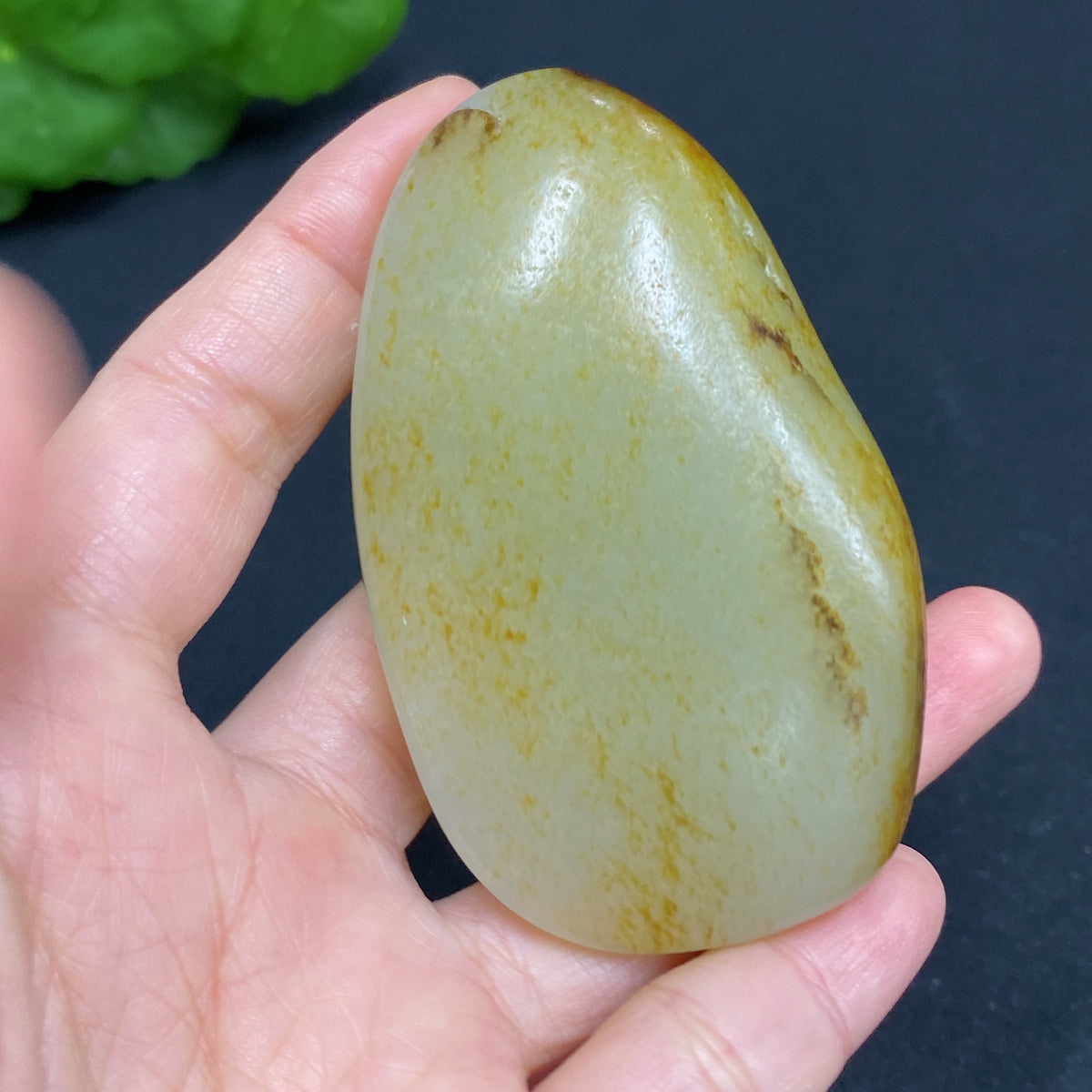 Hetian Jade Seed Material Samantabhadra Hand Piece, Approx. 96.4g; Skin Color Origin Undetermined