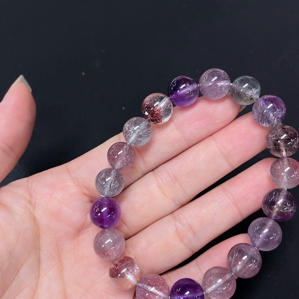 Crystal Bracelet Approx. 10.6mm Total Weight About 30.08g Visible Organic Matter