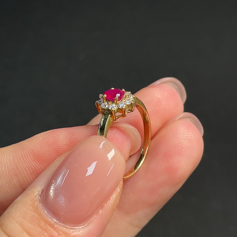 Ruby Inlaid Ring 14k GoldNon-Diamond