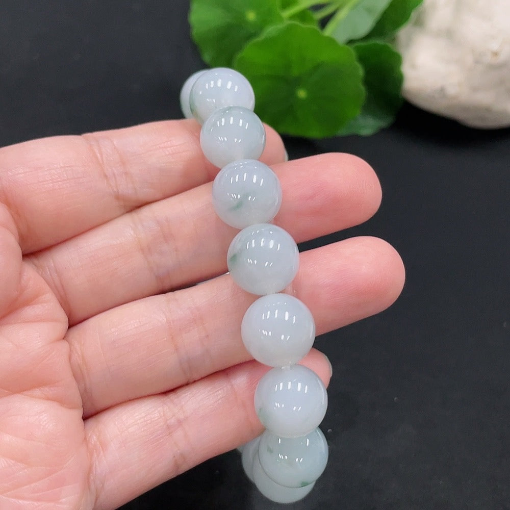 Jadeite Beaded Bracelet, Approx. 12.4mm, Total Weight About 53.6g