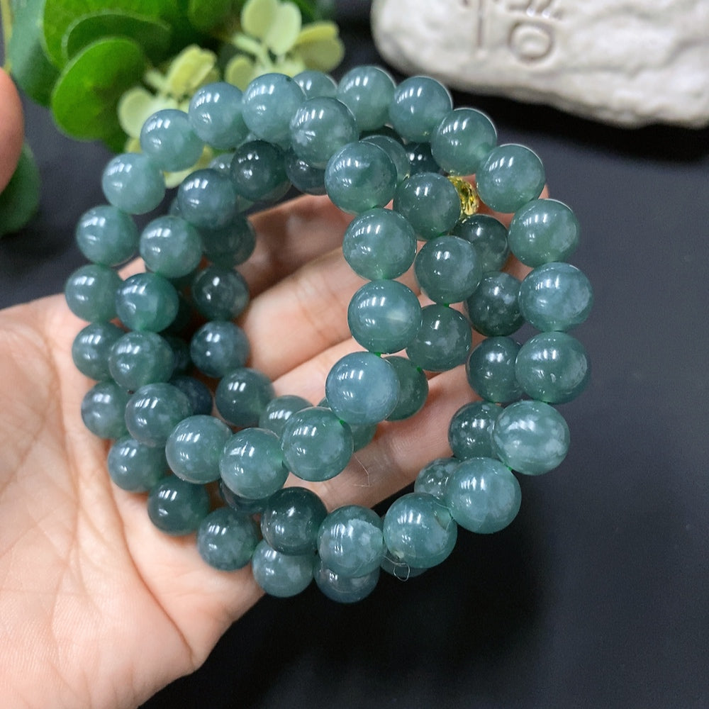 Jadeite bead necklace approx. 9.6mm (accessory without gold)