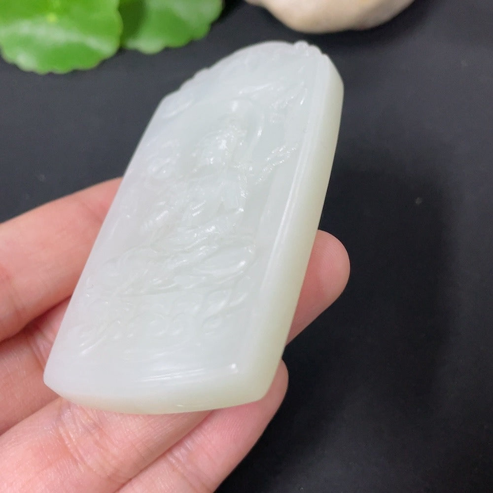 Hetian Jade Pendant Guanyin Total Weight About 58.9g