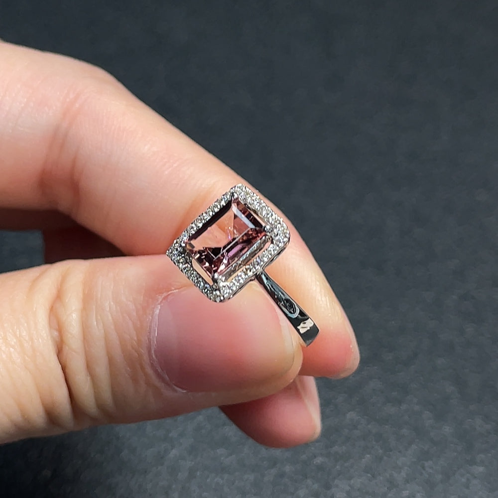 Gold Tourmaline ring with diamond accents, size 12, 2.43g, featuring vibrant gemstones and elegant design by HKHQ.