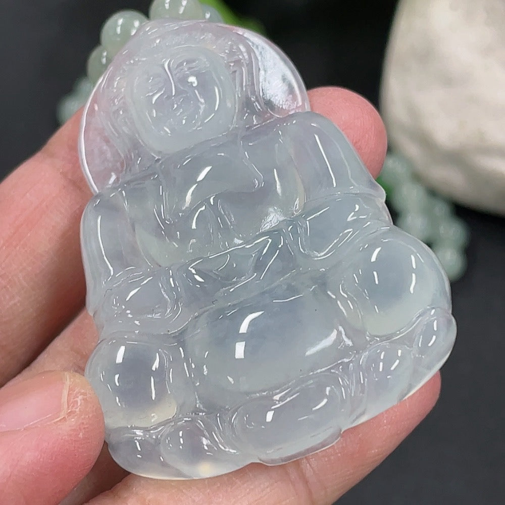 Jadeite Guanyin Pendant with Chain, . 6.1mm, . | Huiliu Certified