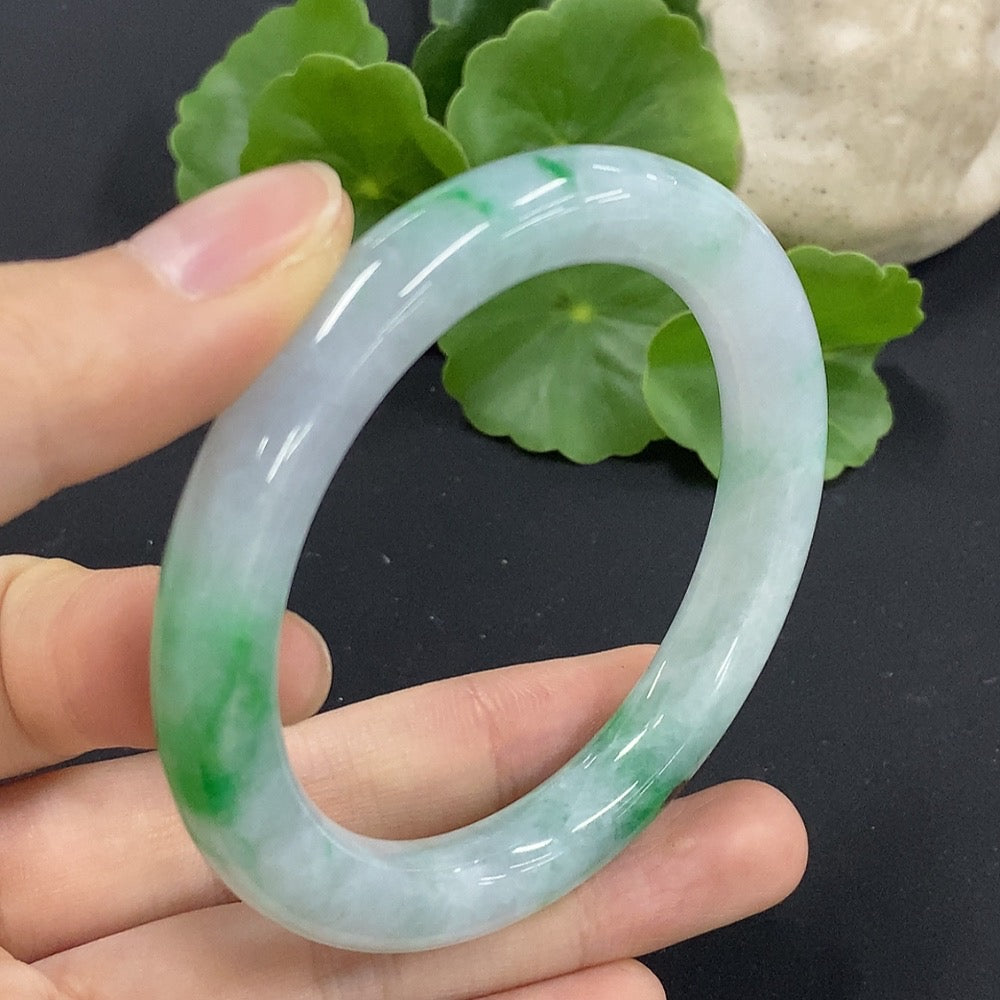Jadeite Round Bangle Size 53.1 with Other Mineral Components Total Weight Approx. 46.2g