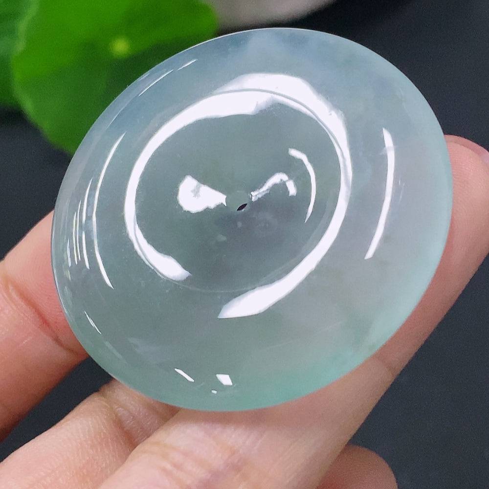 Jadeite Peace Knot pendant from HUILIU HQ, weighing approximately 20.19g, featuring a smooth, polished jade pendant with intricate knot design.