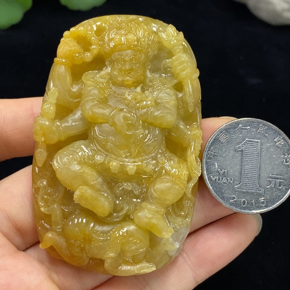 Jadeite Mahakala Pendant Total Weight Approx. 66.27g Color Origin Undetermined