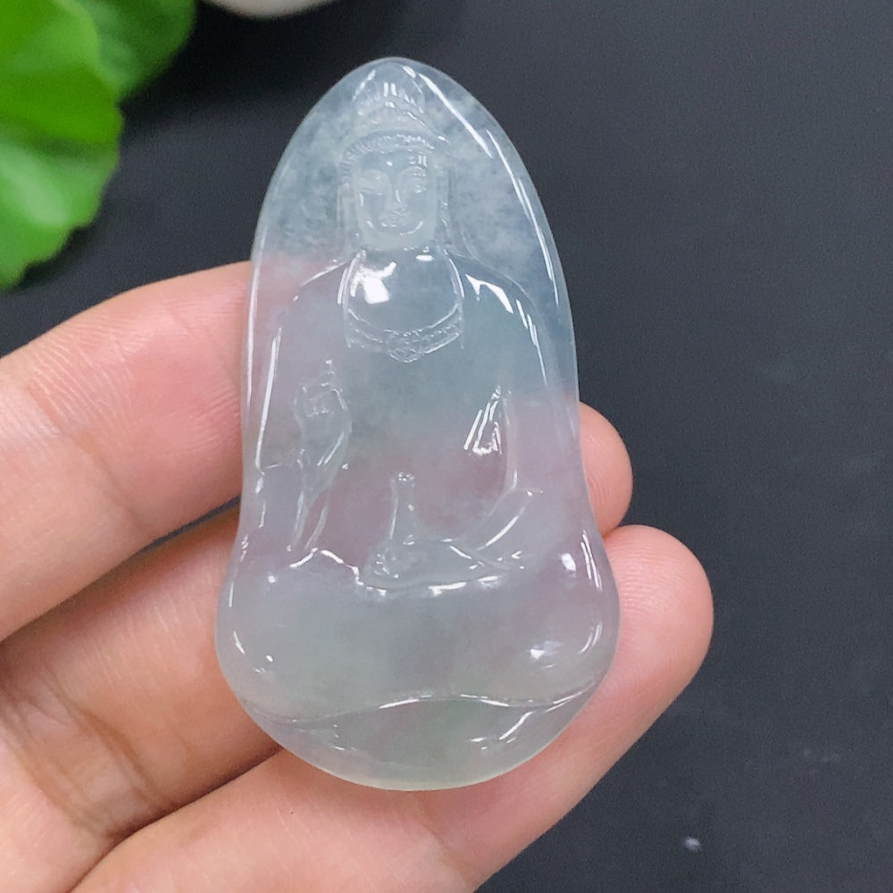 Jadeite Guanyin Inlaid Piece Total Weight Approximately 9.6g