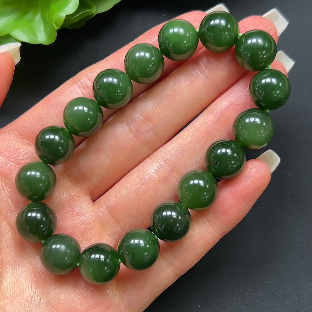 Hetian Jade Jasper Bracelet 12mm Approx. 45.35g