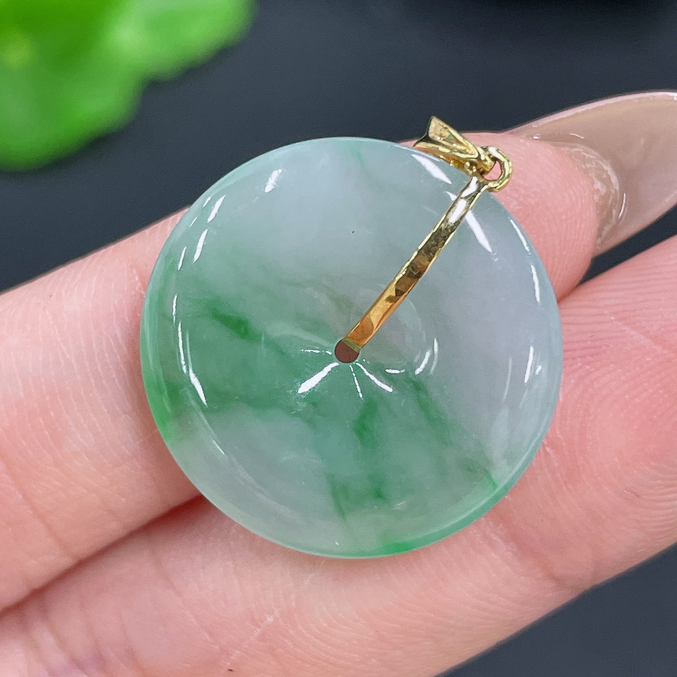 Jadeite Pendant Peace Buckle 18k Buckle Head Total Weight Approx. 3.86g