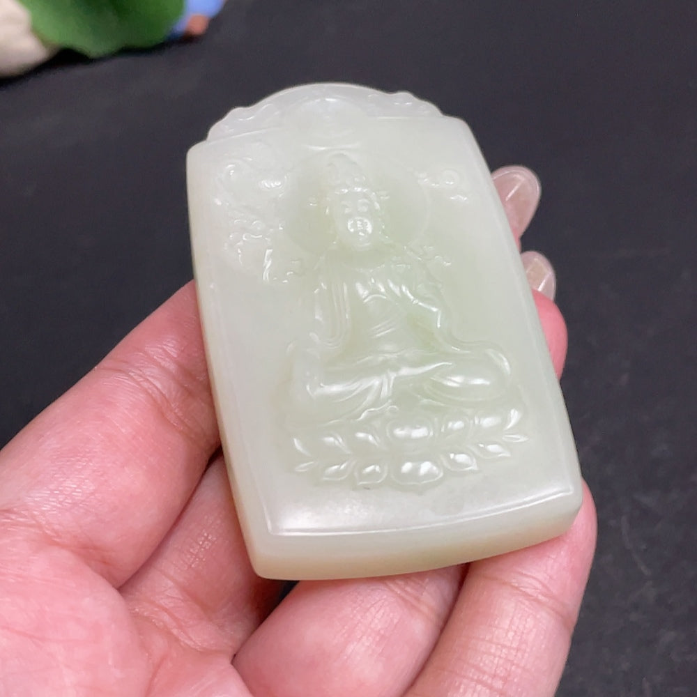 Hetian Jade Pendant Guanyin About | Huiliu Certified