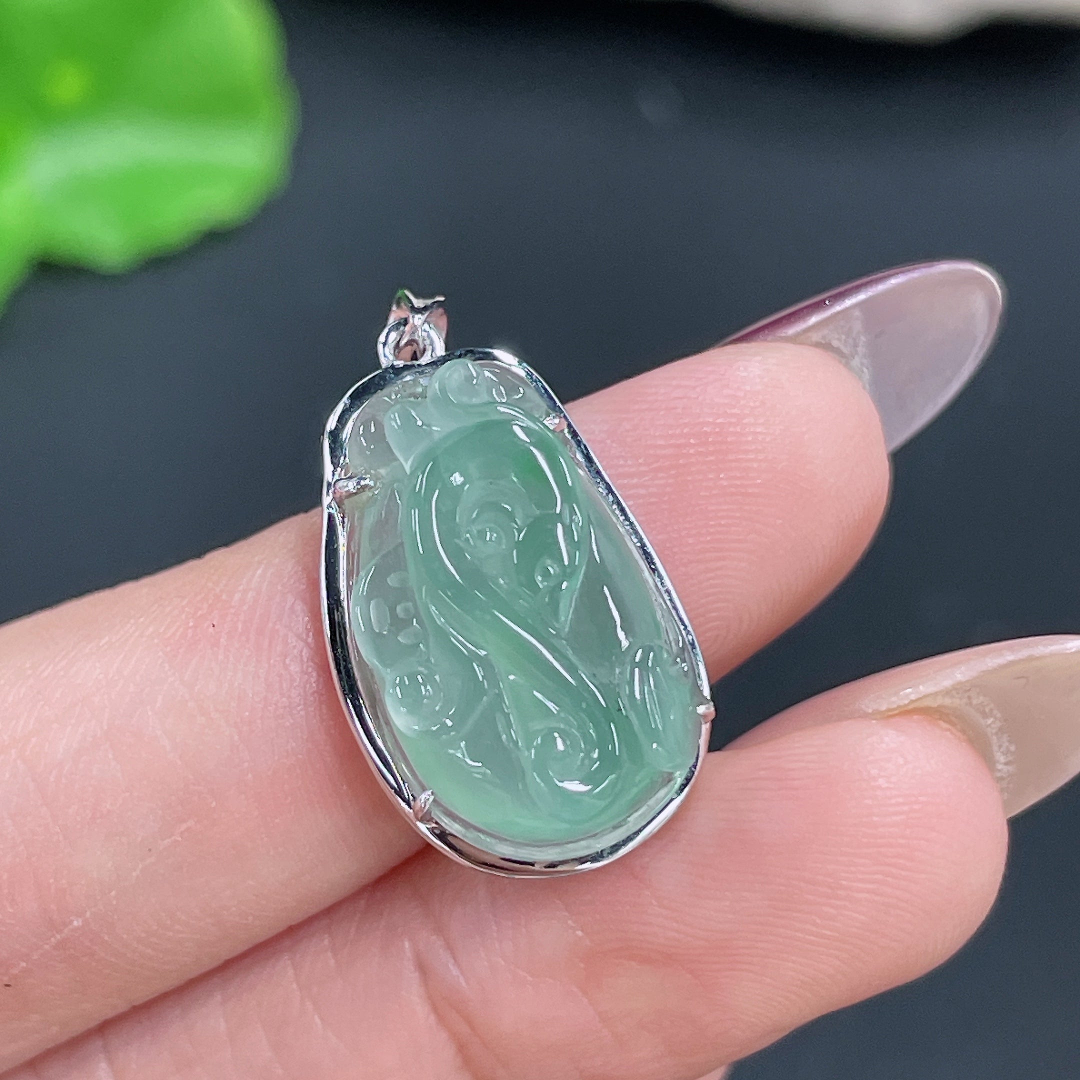 Jadeite Pendant Inlaid . | Huiliu Certified