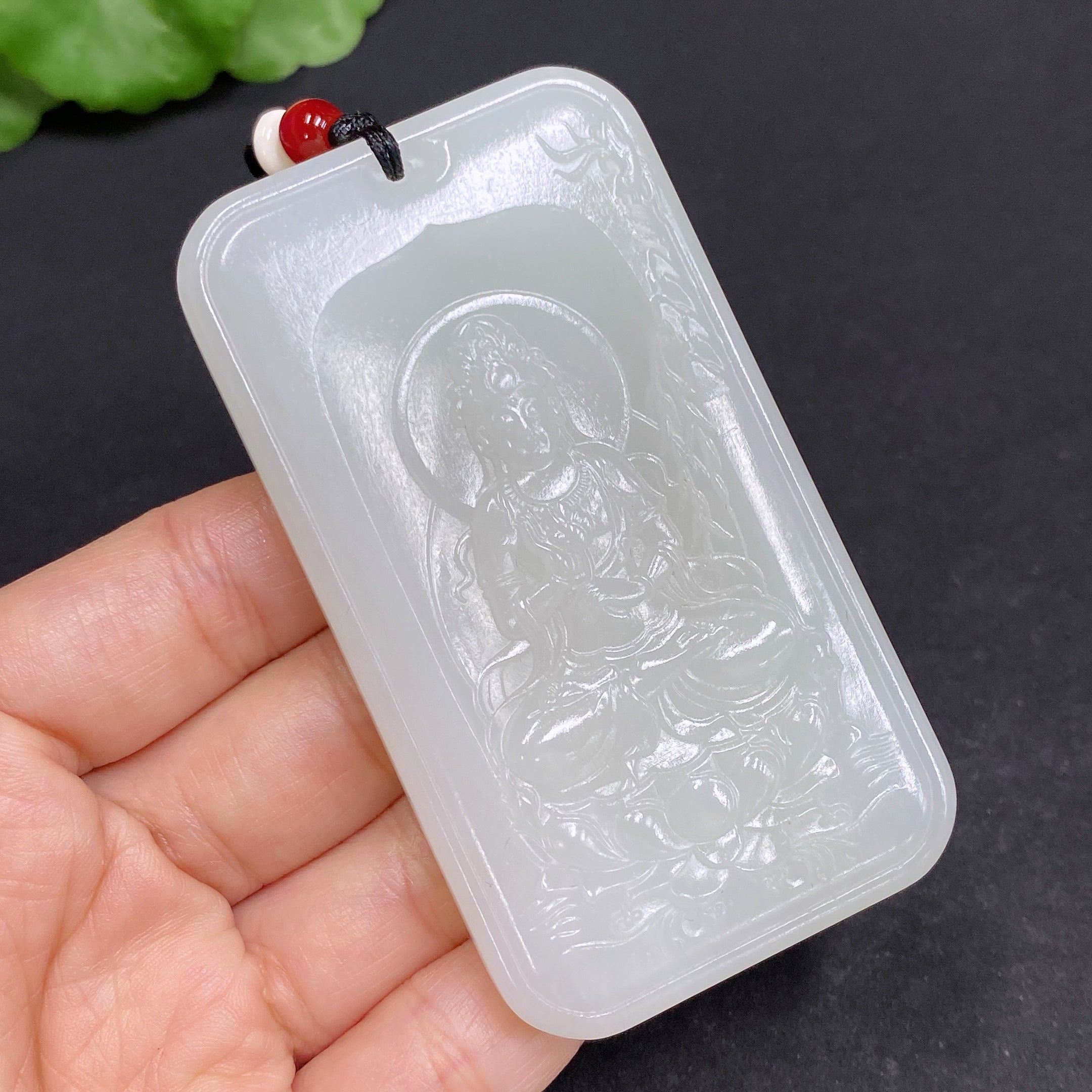Hetian Jade Pendant Guanyin Total Weight (including rope) 87.1g