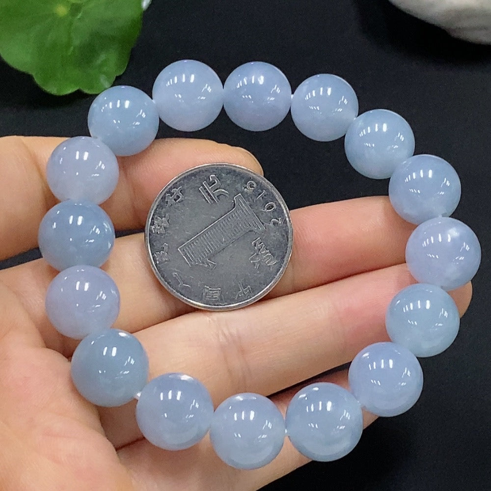 Jadeite Bracelet Approx. 12.3mm Beads Total Weight About 47.94g