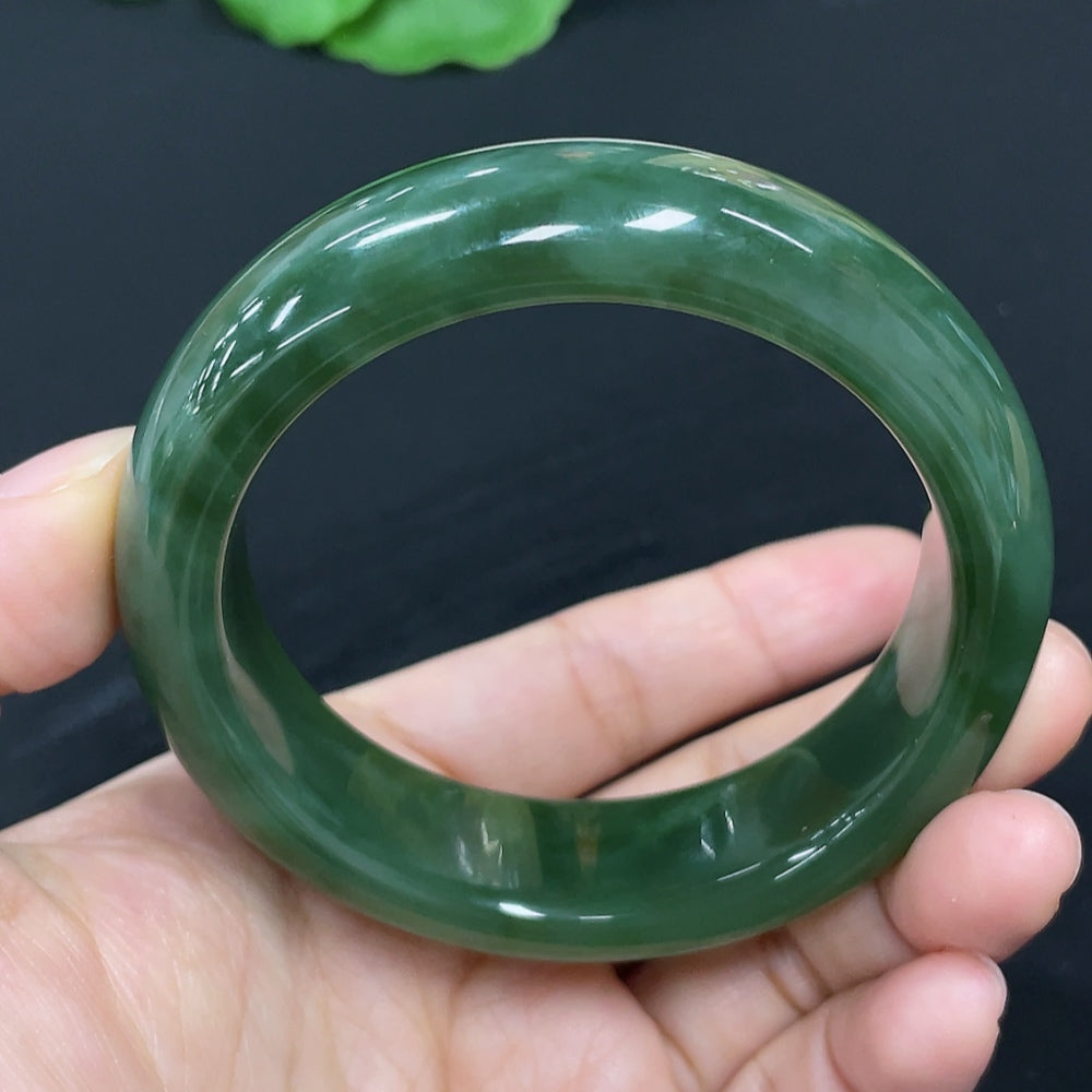 Hetian Jade Green Jade Round Bangle