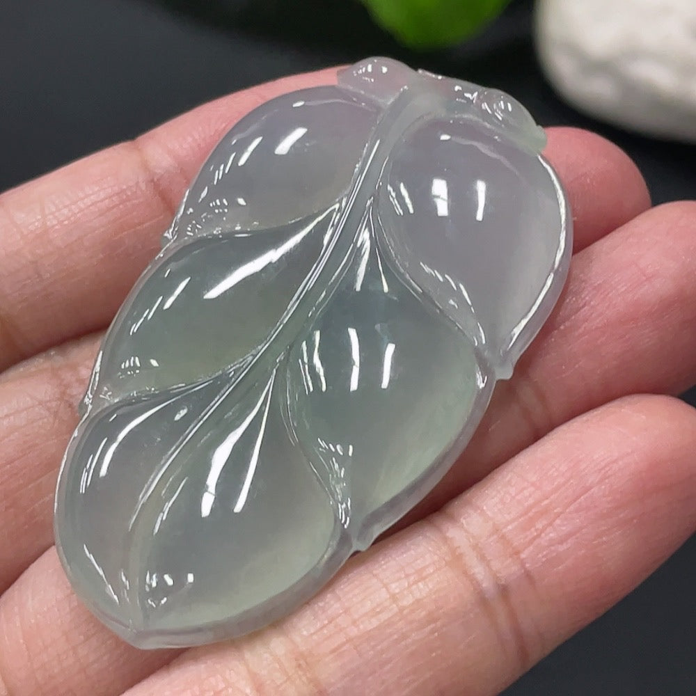 Jadeite Leaf Pendant Total Weight Approx. 17.7g
