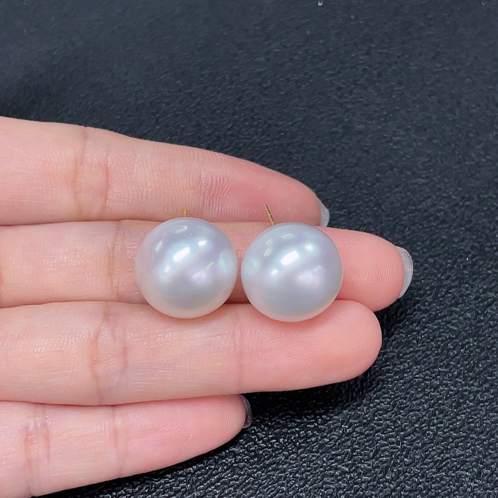 Seawater Pearl Earrings 18K Gold Approx
