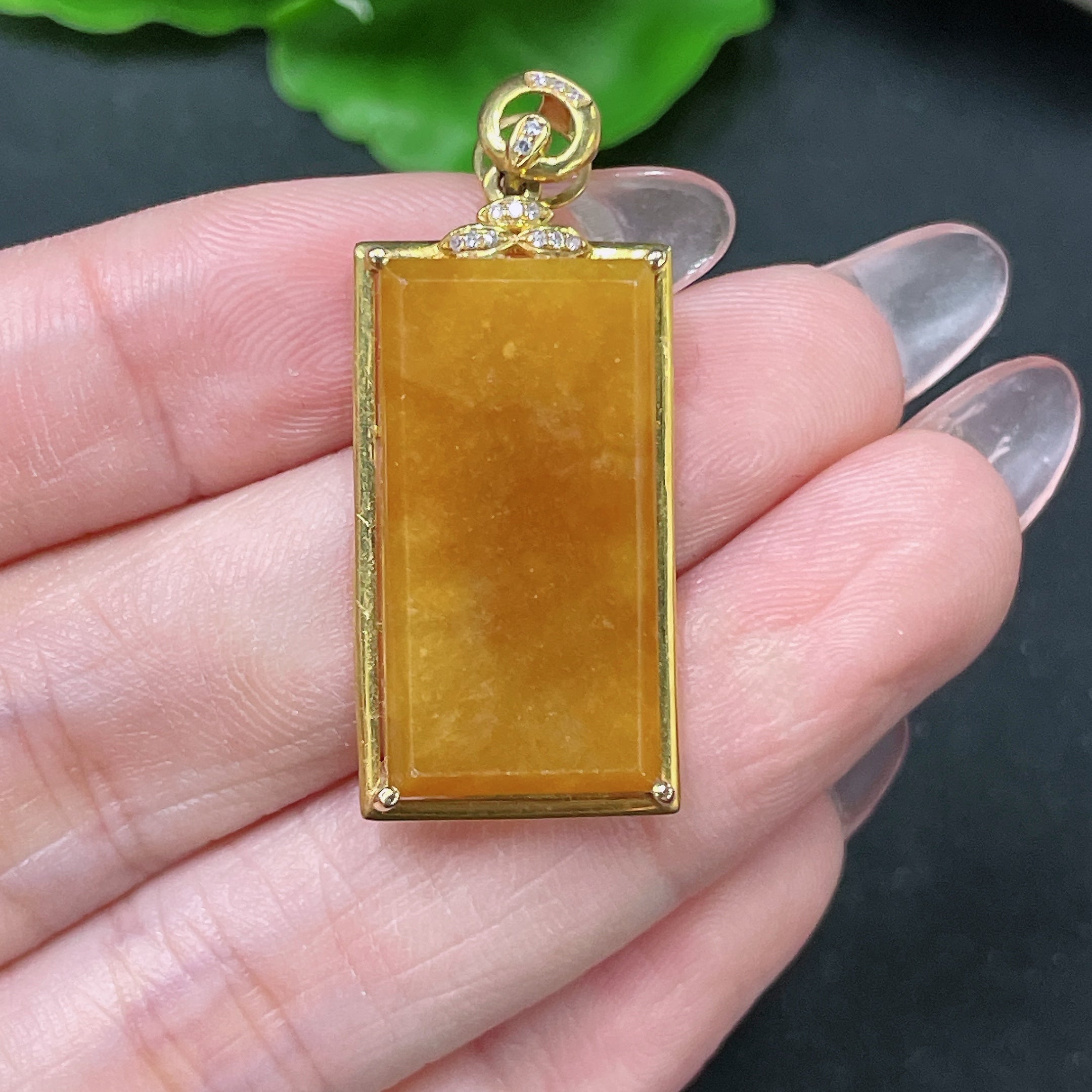 Jadeite Inlaid Piece Inlaid Yellow Color Origin Undetermined Approximately | Huiliu Certified
