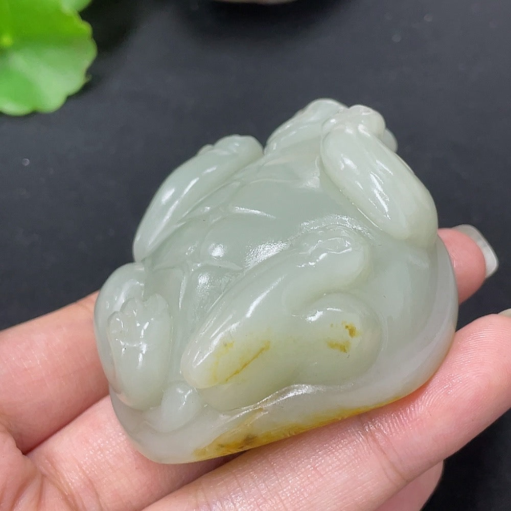 Hetian Jade Handheld Piece, Dragon Turtle, Undetermined Skin Color Origin