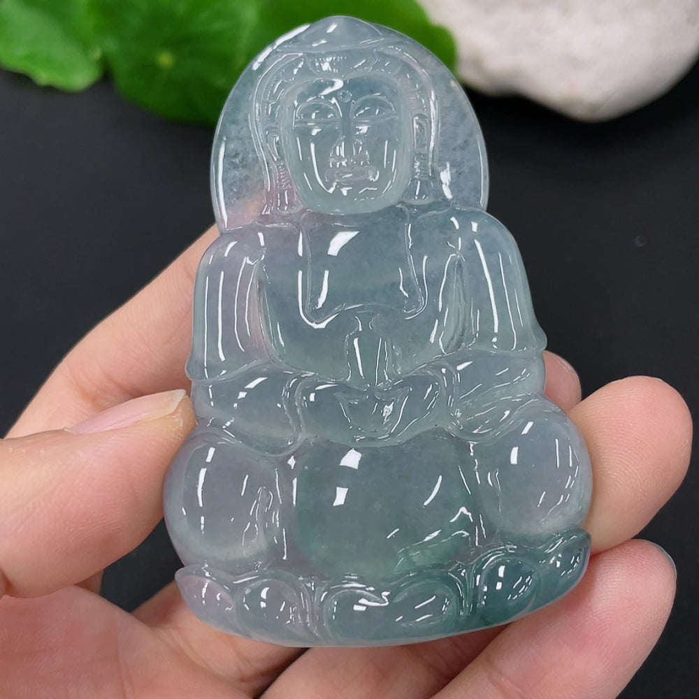 Jadeite Guanyin Pendant Total Weight Approx. 27.26g