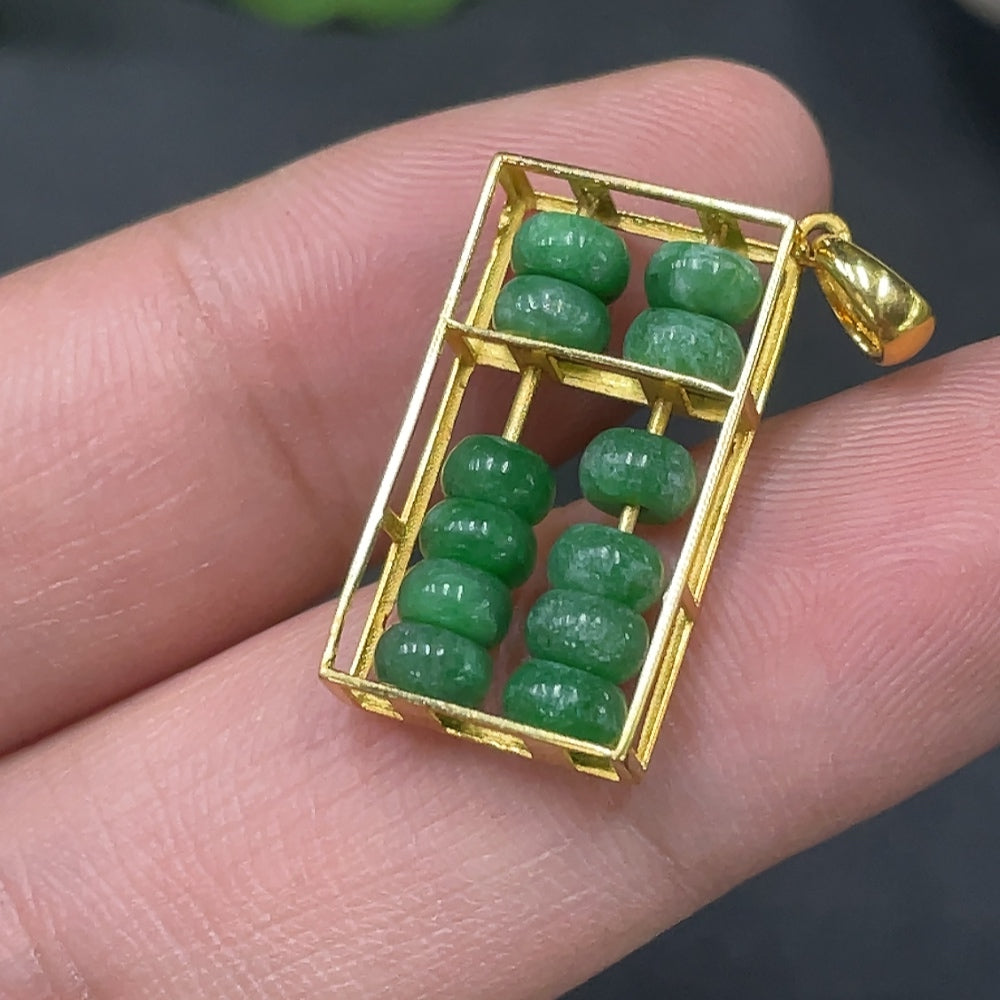 Jadeite Inlay 18k Gold Inlaid Total Weight Approx.1.9g