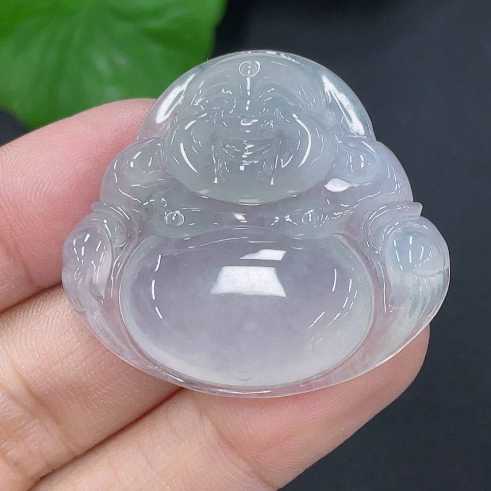 Huiliu Jadeite pendant featuring a carved Buddha figure, crafted from green jade, with a polished finish and traditional design.