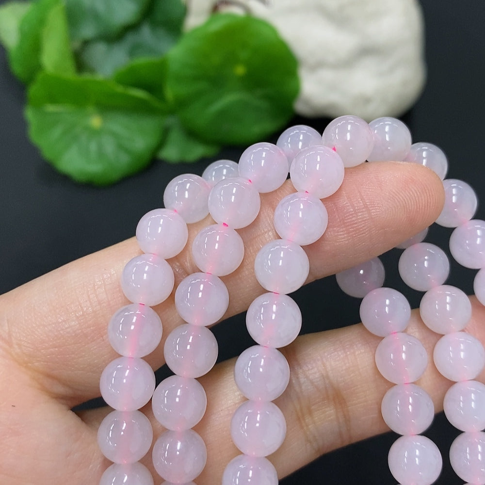 Jadeite Beaded Necklace Approx. 7.3mm Non-Gold Total Weight Approx. 57.4g
