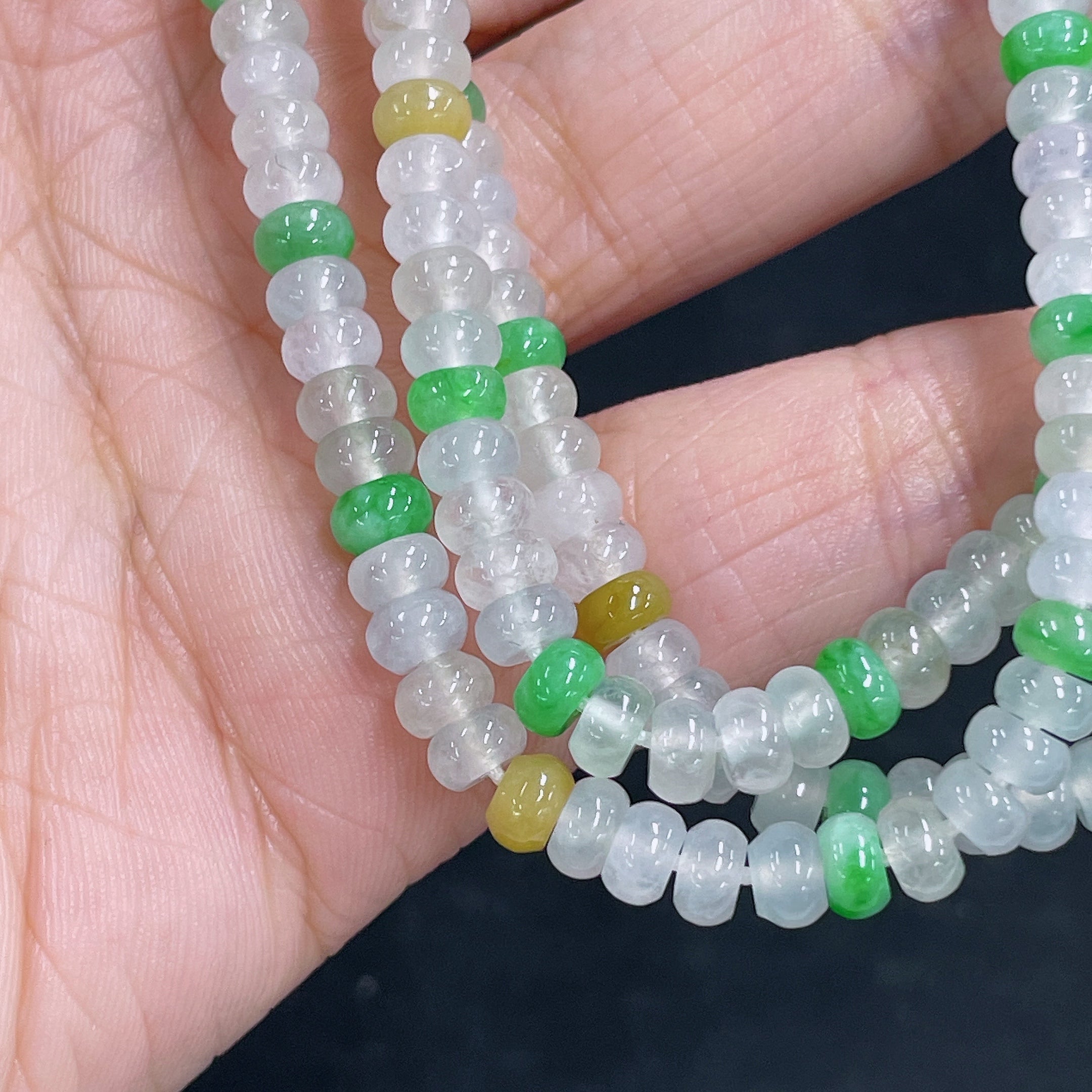 Jadeite Bead Necklace Total Weight Approx. 38.47g Size About 4.9mm