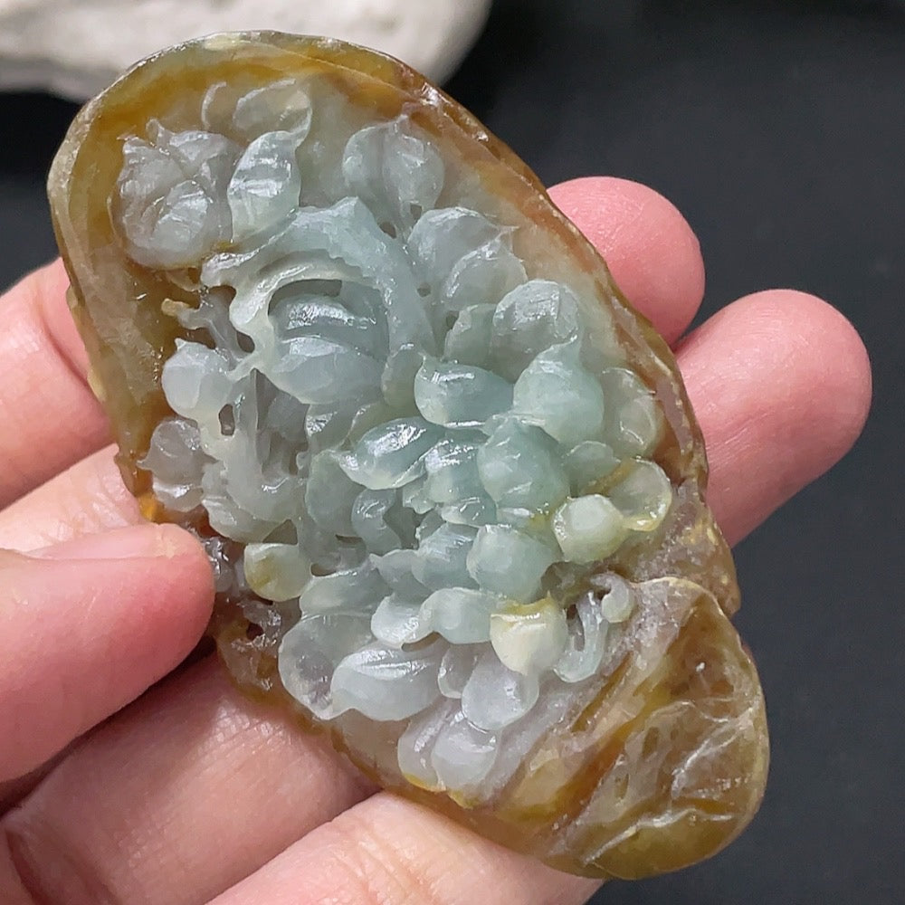 Jadeite Rough Phoenix Pendant Total Weight Approx.32g Color Origin Undetermined