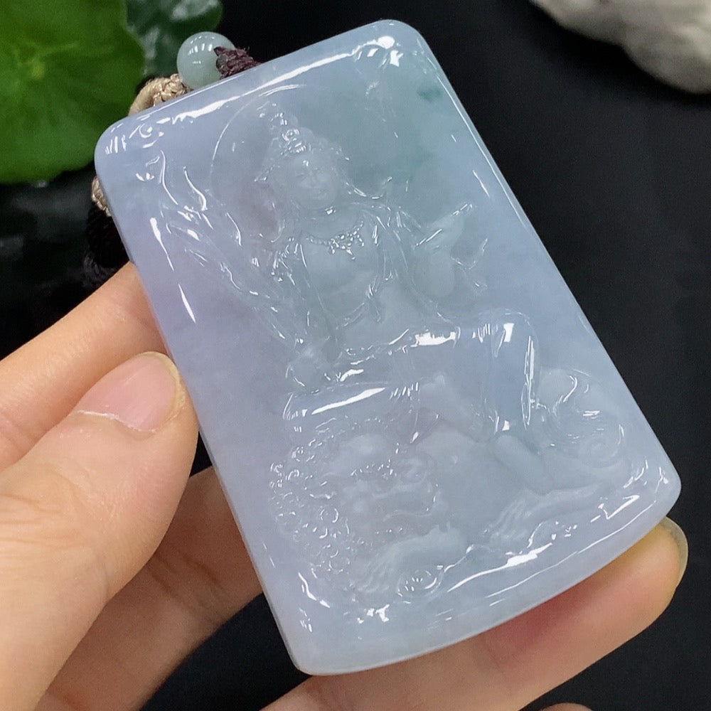 Jadeite Manjushri Bodhisattva Pendant Approximately (Including Rope Weight) | Huiliu Certified