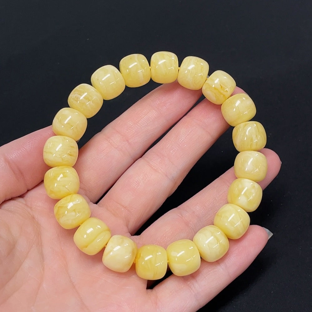 Amber Beeswax Bracelet Partially Visible Repairs