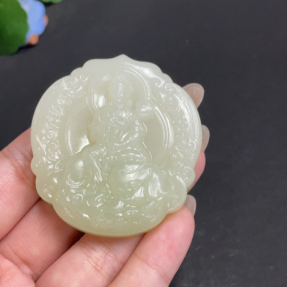 Hetian Jade Pendant Guanyin Total Weight About 56.2g