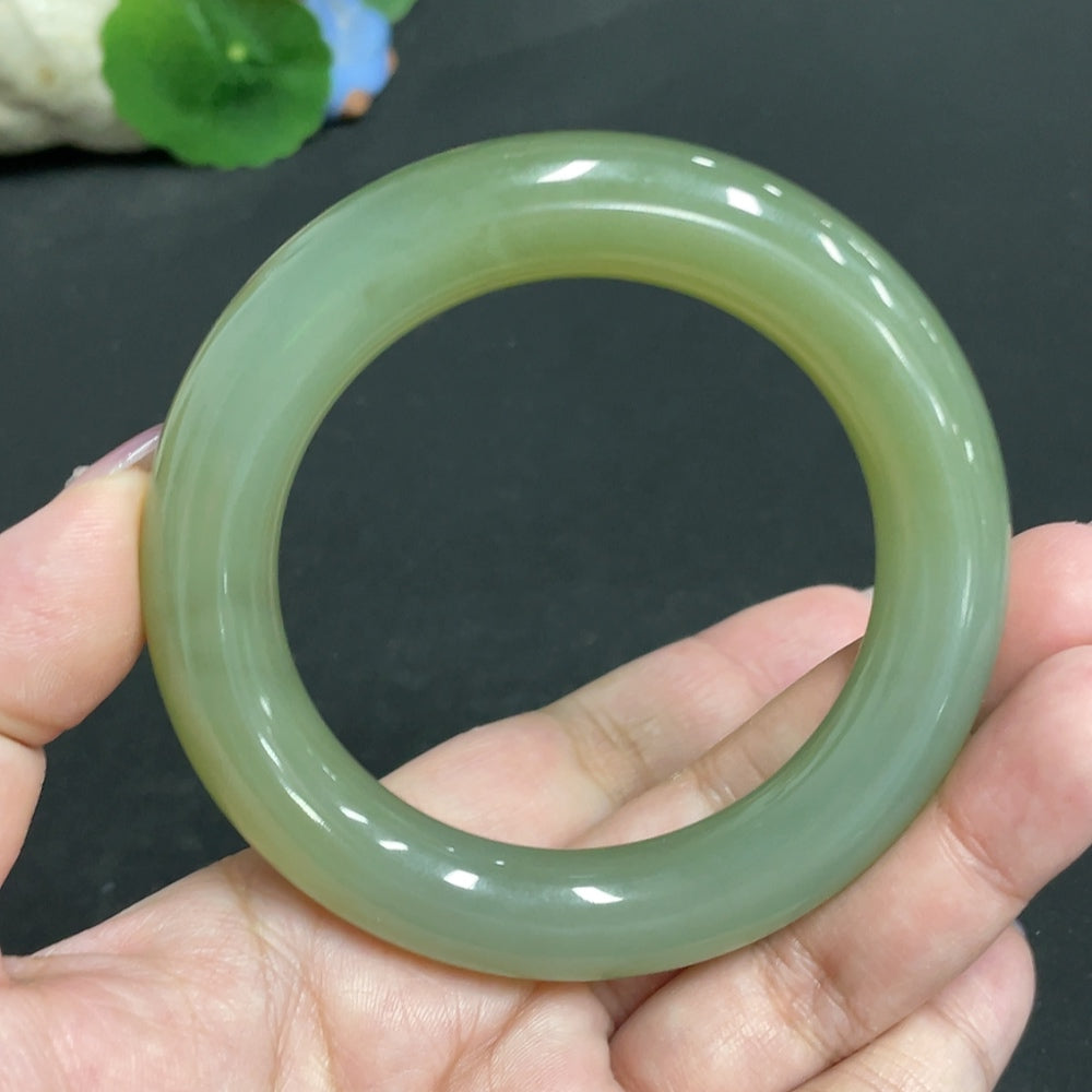 Hetian Jade Round Bangle Size 56.4 Total Weight Approx. 76.7g