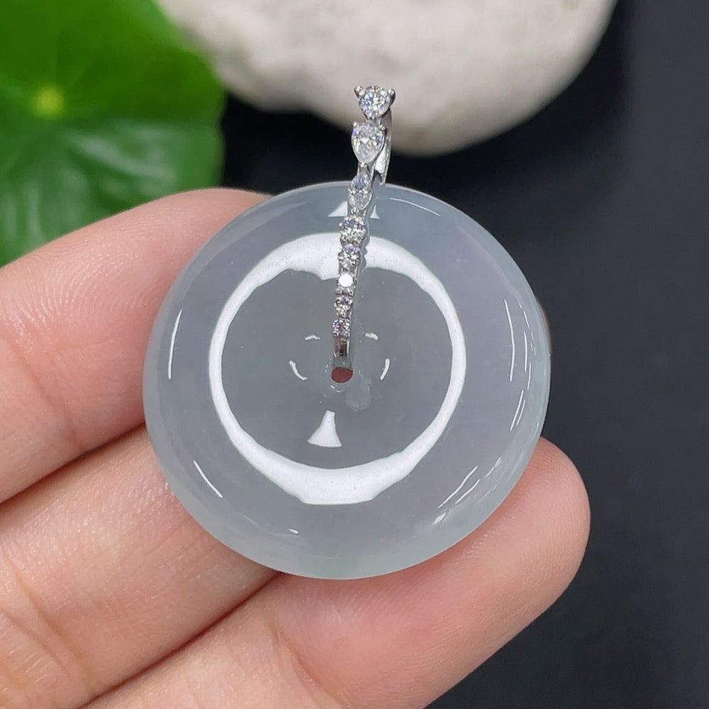 Jadeite Pendant Peace Knot Non-Diamond . | Huiliu Certified