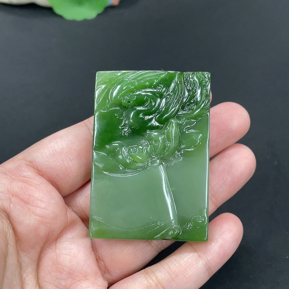 Hetian Jade Pendant Guanyin Total Weight Approx. 77.4g