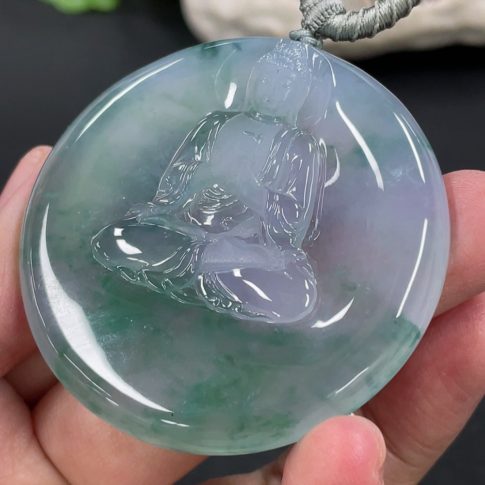 Jadeite Mahavairocana Pendant Total Weight Approx. 36.55g