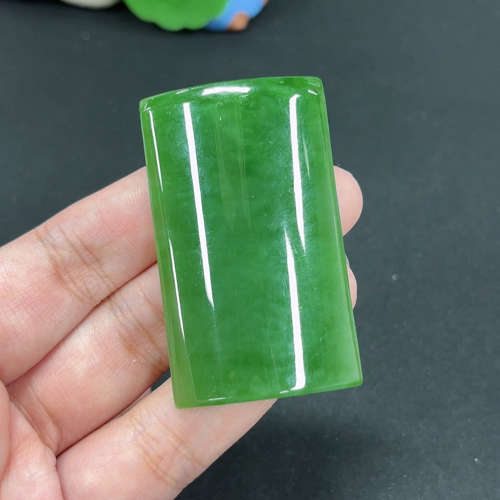 Green Hetian Jade Plain Pendant