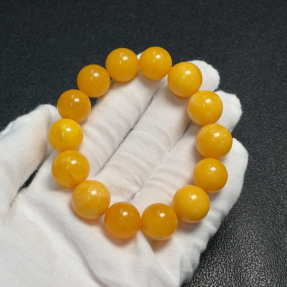 Amber Beeswax Bracelet, ., Size . 14.5mm | Huiliu Certified