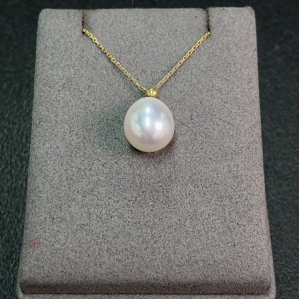 18K Saltwater Pearl Necklace, Total Weight Approx. 4.64g, Size Approx. 11.6mm
