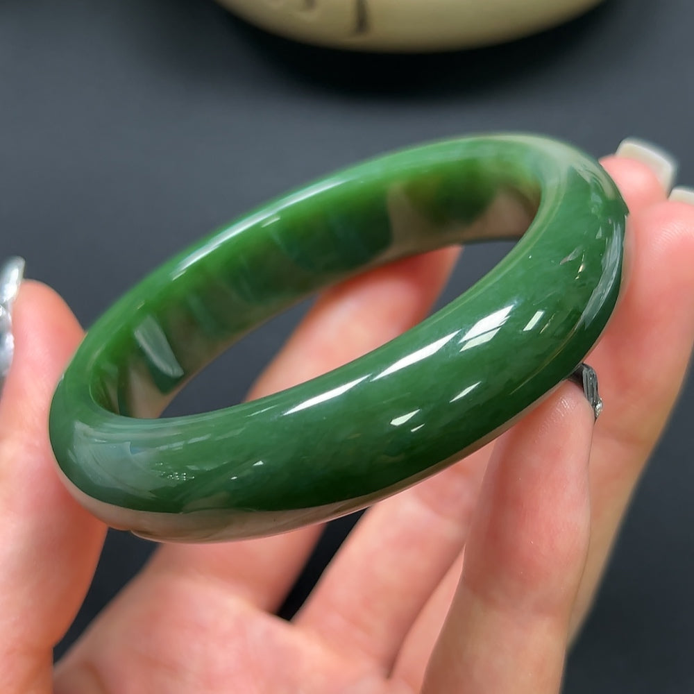 Hetian Jade Round Bracelet Size 56.1mm Total Weight Approx. 61.4g