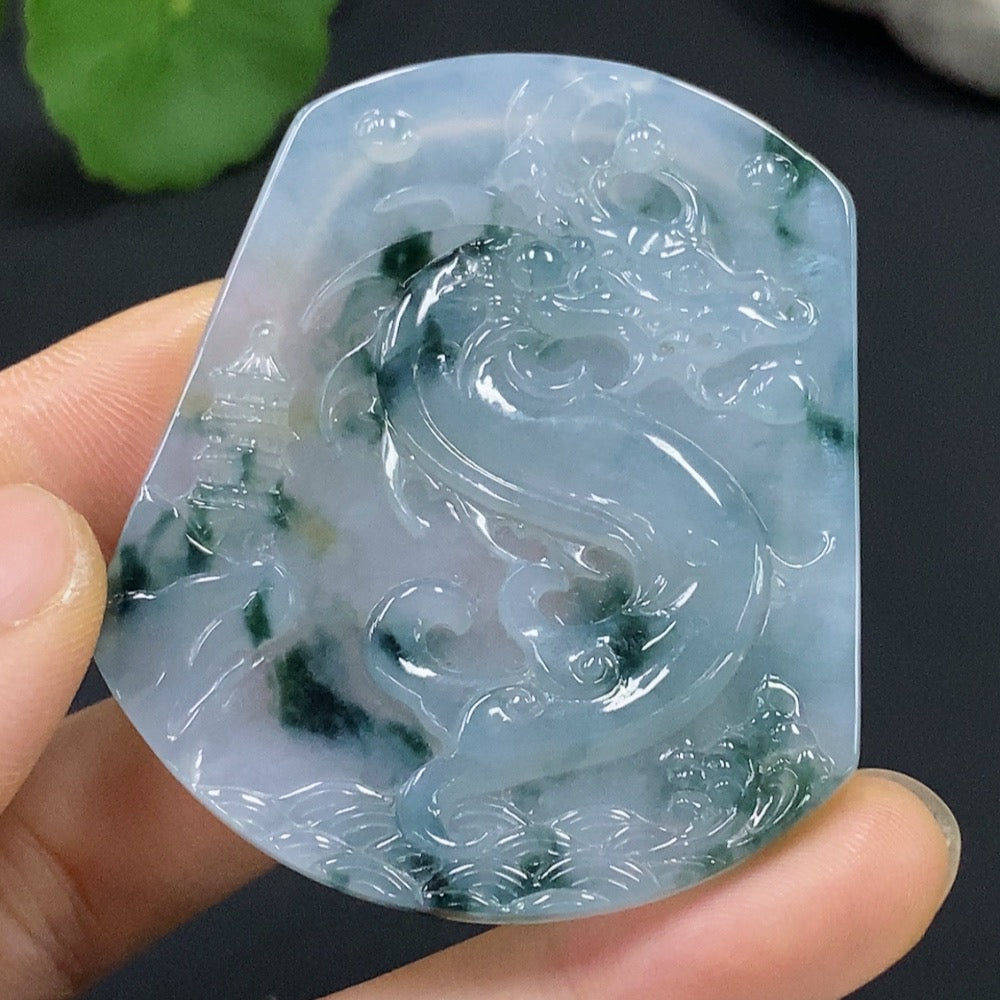 Jadeite Dragon Pendant . | Huiliu Certified