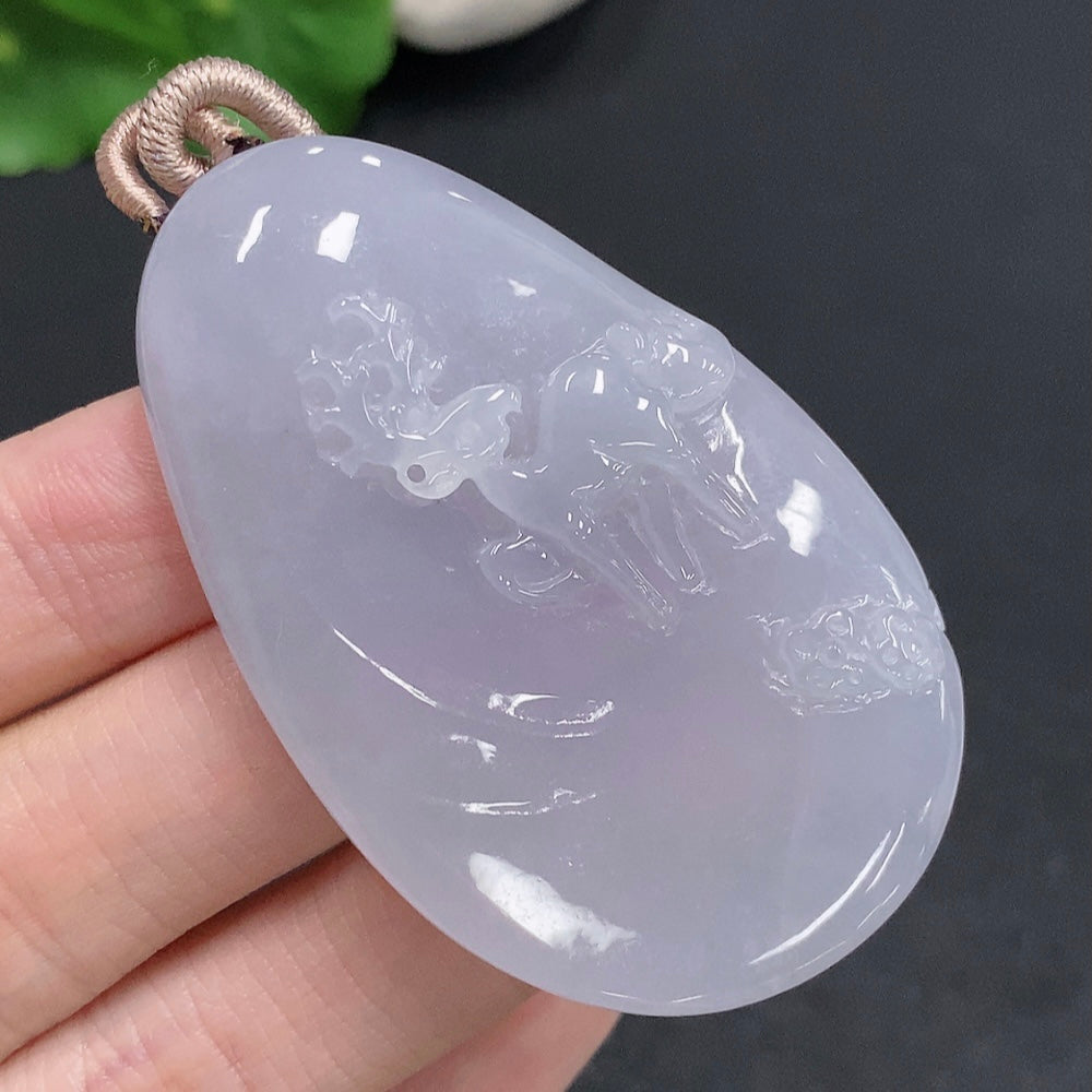 Jadeite You Are Always with Me Pendant (Total weight with rope: approx. 33.5g)