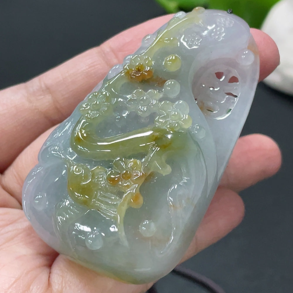 Jadeite Double Happiness Pendant