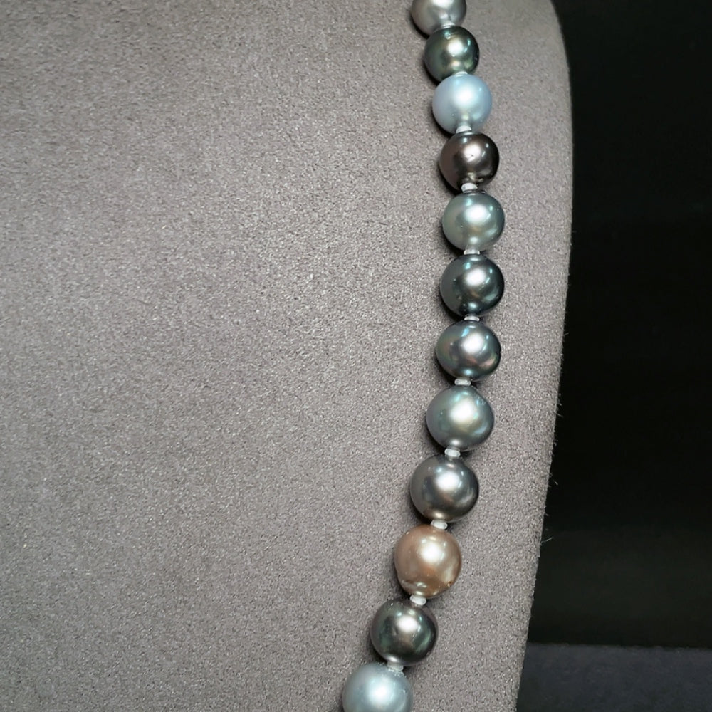 Seawater Pearl Strand, Color Origin Undetermined, Non-Gold, Total Weight Approximately 49.68g, Size Approximately 8.2-10.1mm