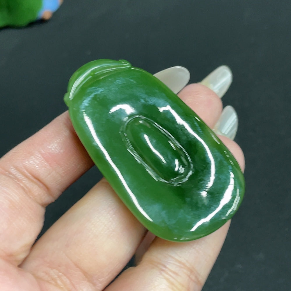 Hetian Jade Pendant, Blessing Shell, Total Weight: About 22.2g