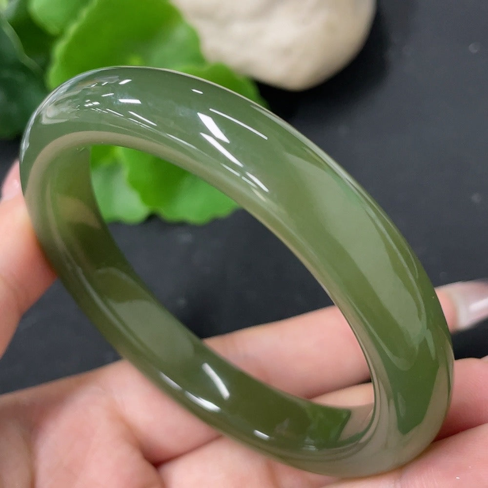 Hetian Jade Round Bracelet Size 56.4 Total Weight Approx. 49.3g